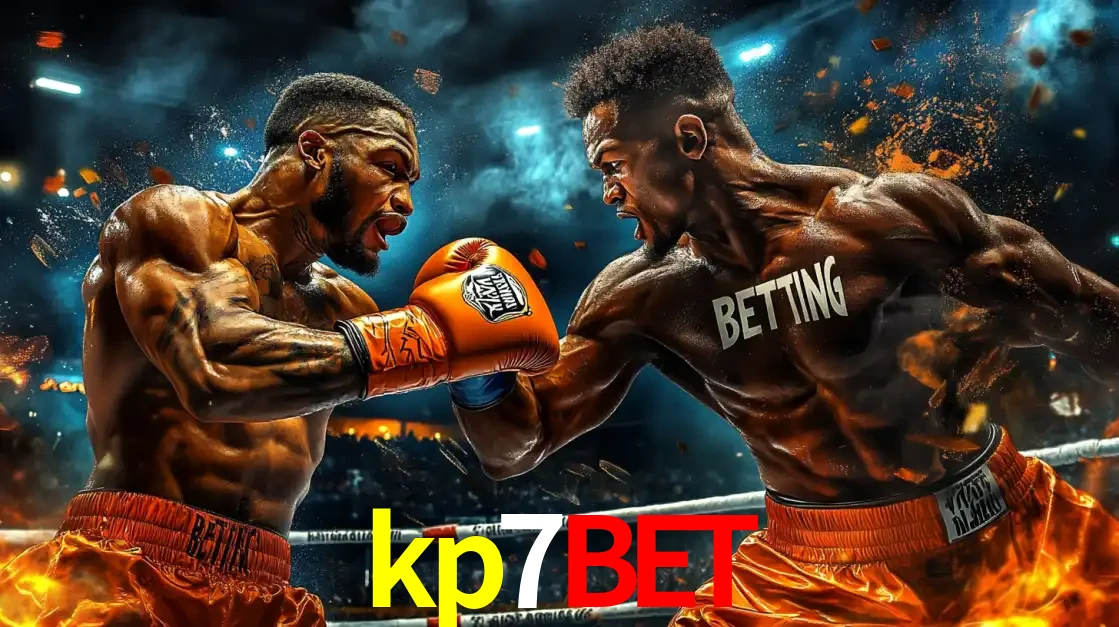 Dois boxeadores em uma luta intensa e explosiva, representando a adrenalina e as oportunidades de apostas em esportes de combate disponíveis na plataforma kp7bet.