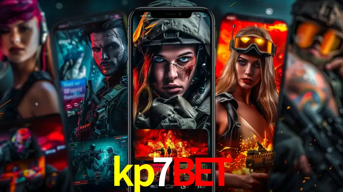 Montagem de telas de celular mostrando diversos personagens, masculinos e femininos, de um jogo de tiro, ilustrando a diversidade de equipes de e-sports para apostar no kp7bet.