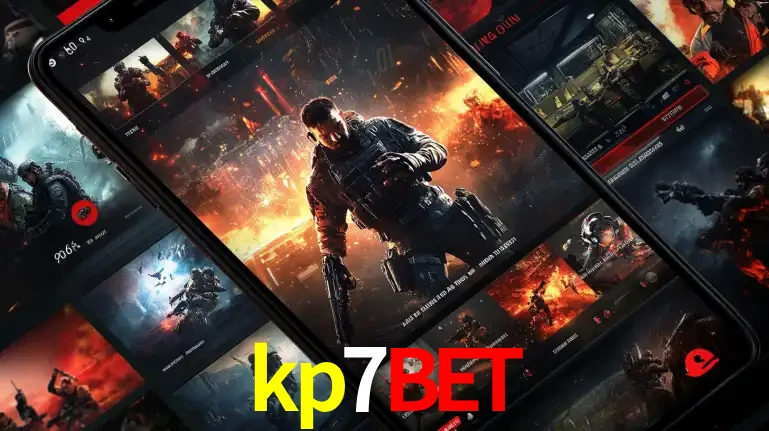 Tela de um celular exibindo uma galeria de jogos de tiro com temática militar, mostrando a variedade de e-sports disponíveis para apostas na plataforma de entretenimento kp7bet.