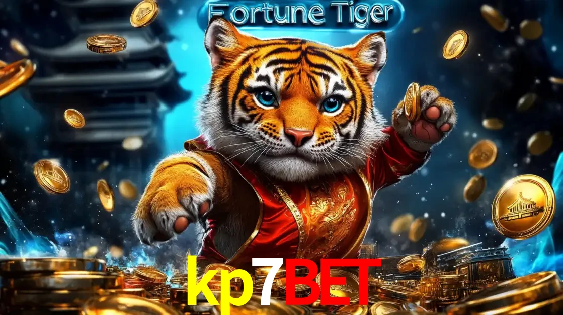 Imagem promocional do jogo de slot Fortune Tiger, com um tigre majestoso em traje tradicional cercado por uma fortuna em moedas de ouro, disponível agora no cassino kp7bet.