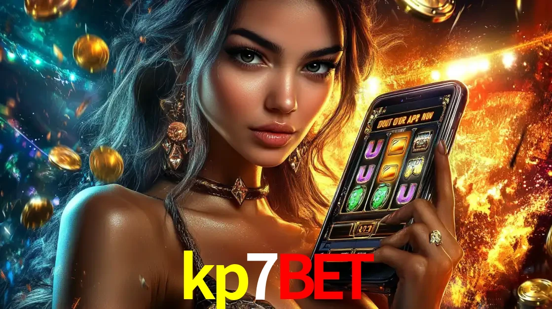 Mulher elegante mostrando um jogo de caça-níqueis em seu smartphone, destacando a experiência de cassino móvel oferecida pelo aplicativo kp7bet.